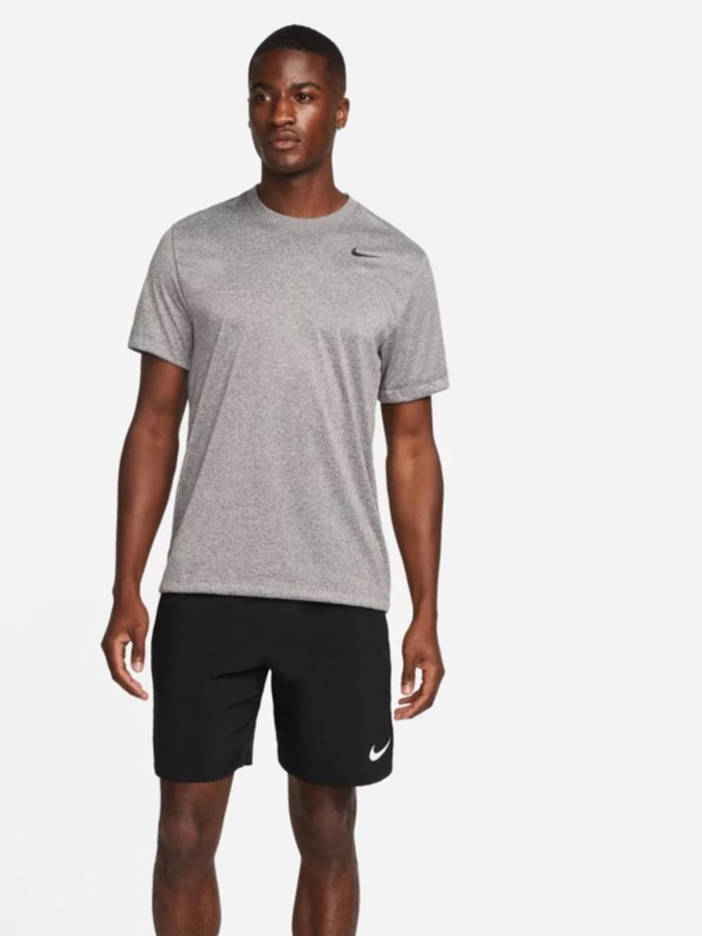Nike Light Heather Gray Performance Tee DX0989-063 Size S